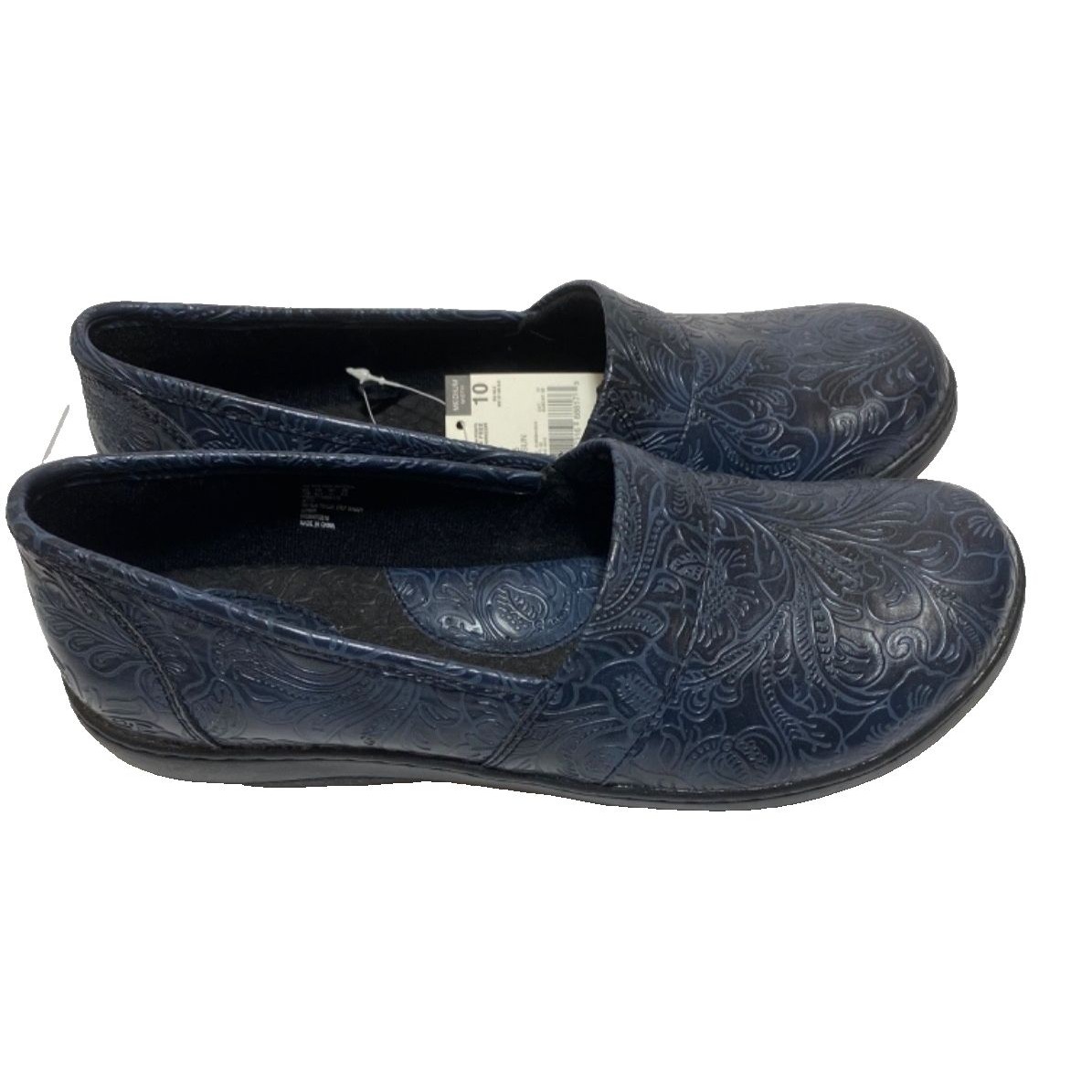 Thom Mcan Maysun Clogs/Loafers~Womens 10~Blue~Slip-On Tooled~New Old Stock Y2k